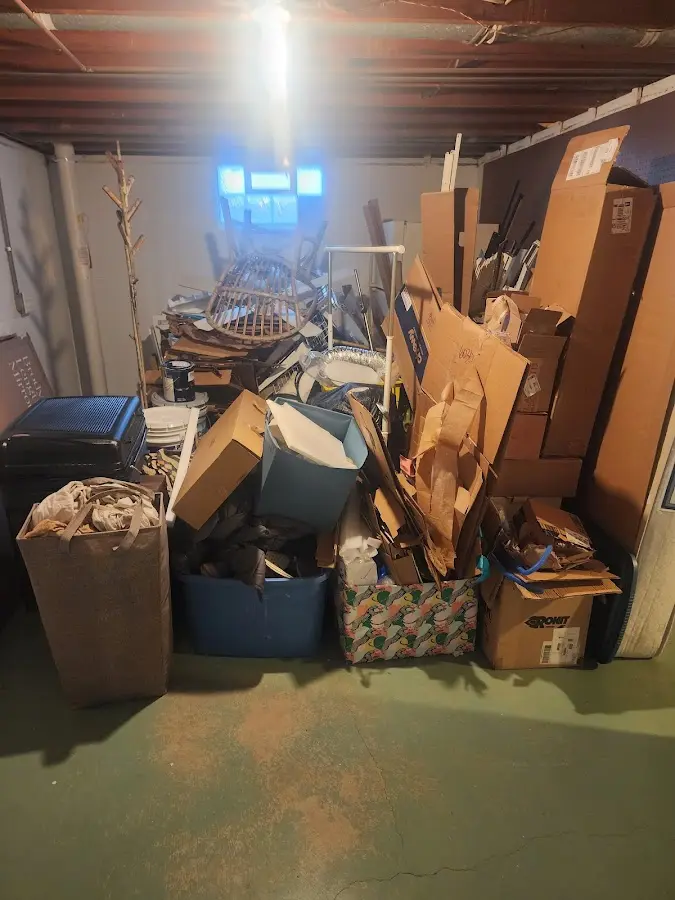 Roll-off dumpster container at job site for 20 Yard Dumpster Rental in Boardman